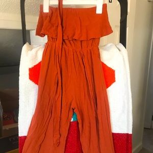 Orange high waisted jumpsuit